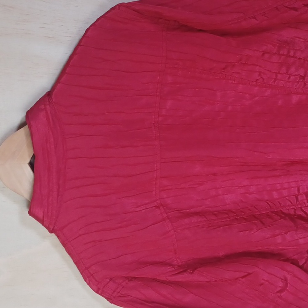 Ruby Rd. Red Crinkle Lighteight Jacket, Button Fr… - image 10